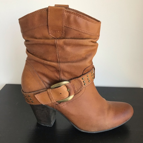 Aldo Leather Mid-calf Boots with Buckle - Picture 1 of 8